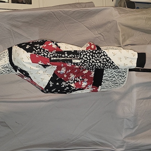 SANCTUARY ANTROPOLOGIE‎ Floral Patchwork Bomber Jacket Lightweight Fall Coat - Picture 4 of 9